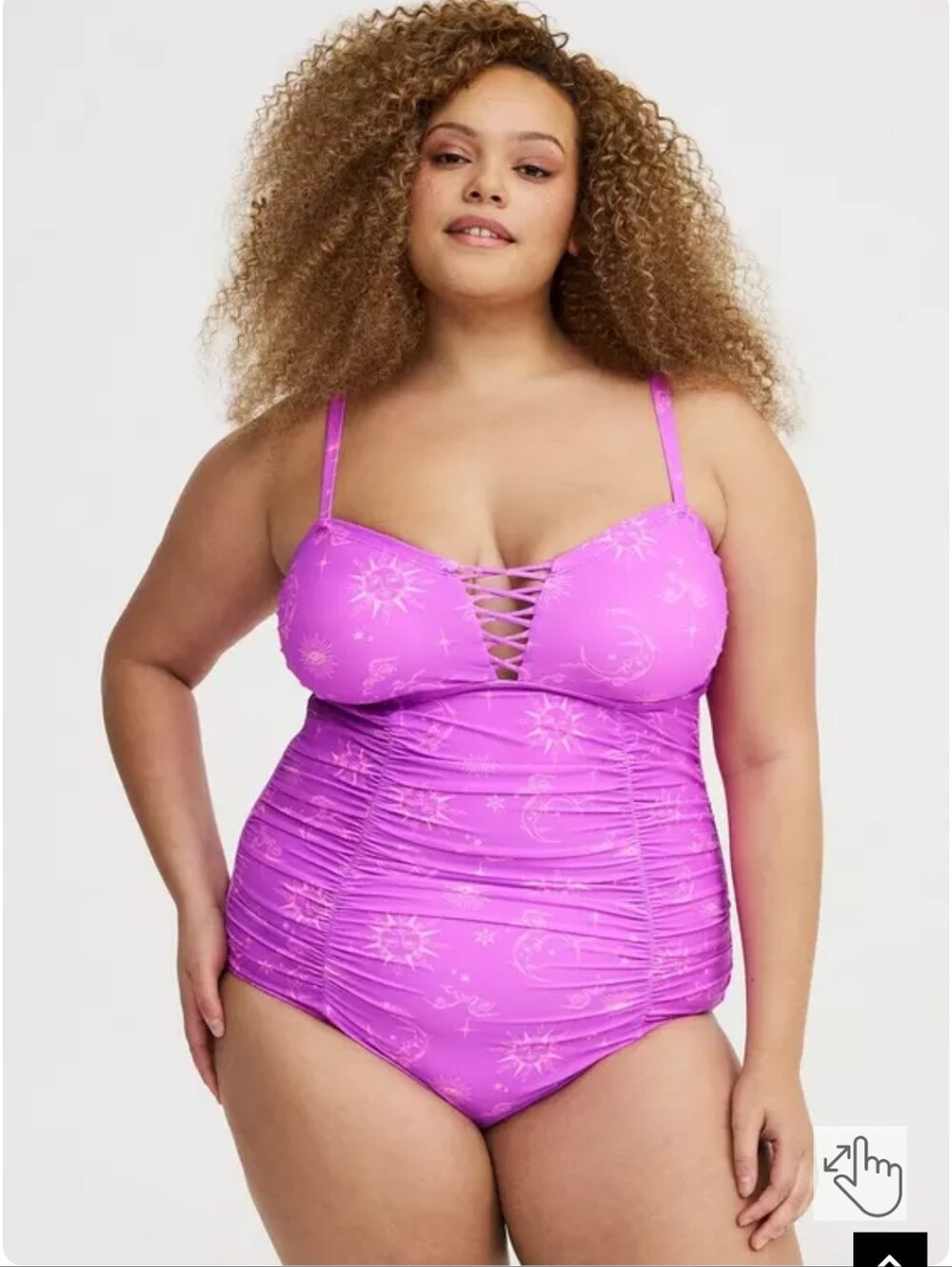 New Torrid 1X(14/16W) Slim Fix Wireless Lattice Front One Piece Swimsuit- Purple